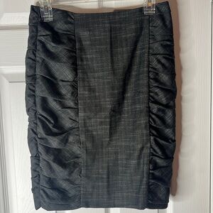 Anthropologie Cartonnier Ruched Knee Length Pencil Skirt, Black & Gray - size 2